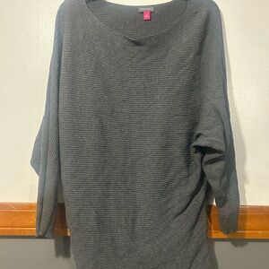 Vince Camuto Gray Ribbed Knit Top